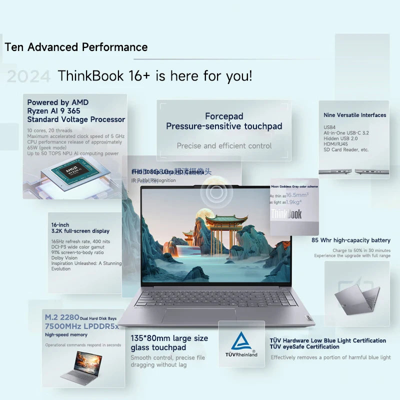 Lenovo Thinkbook 16+ 32GB RAM 2TB SSD 16 Inch Laptop