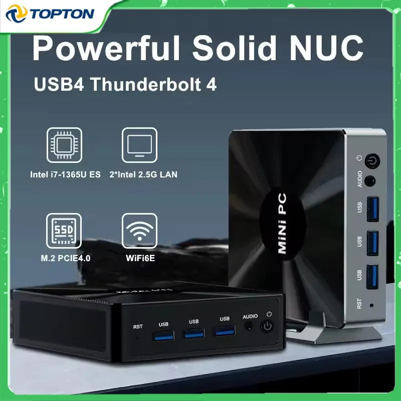 Topton Intel i7 1360P Solid Nuc D17 Gaming Mini Computer