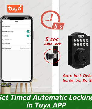 Automatic Deadbolt Digital Reversible Handle Smart Door Lock