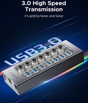 Orico 7-IN-1 Aluminum Alloy USB 3.0 Splitter Docking Station Hub
