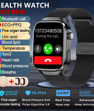Fine Steel Waterproof Android Square Shaped Bluetooth Smartwatch
