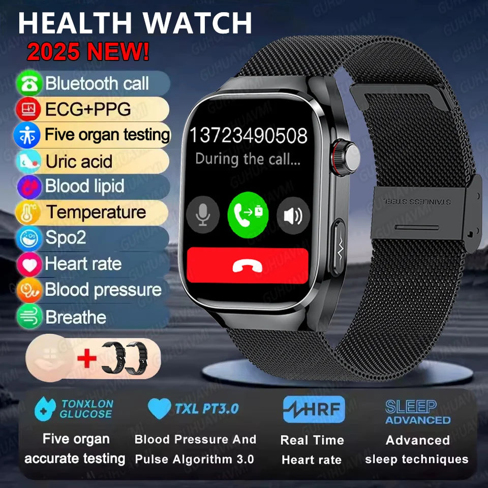 Fine Steel Waterproof Android Square Shaped Bluetooth Smartwatch