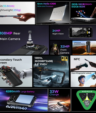 6280mAh 512GB Cyber 16 Pro 4G Android Fast Charging Smartphone