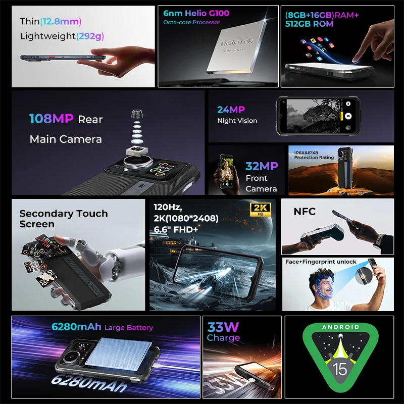 6280mAh 512GB Cyber 16 Pro 4G Android Fast Charging Smartphone