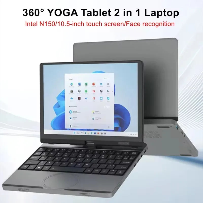 Intel N150 10.5Inch Touch Screen Face Unlock 360° Mini Laptop