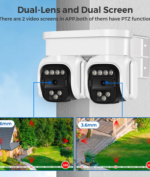 IP66 8MP Dual Lens 10X Digital Zoom Outdoor Surveillance Camera