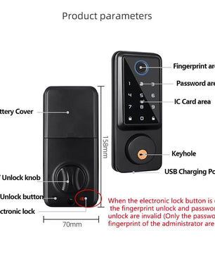 RayKube Aluminium Alloy Fingerprint Digital Smart Door Lock