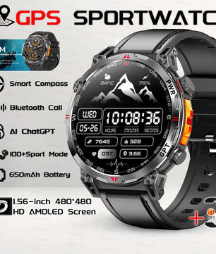 Steel Waterproof Android Round Shape On-Wrist Smartwatch