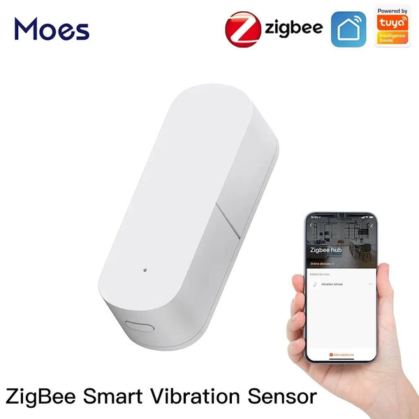 Moes Plastic Zigbee Smart Vibration Detection Security Sensor