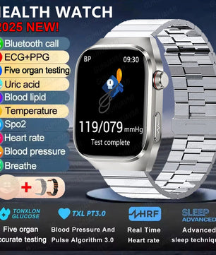 Fine Steel Waterproof Android Square Shaped Bluetooth Smartwatch