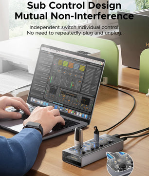 Orico 7-IN-1 Aluminum Alloy USB 3.0 Splitter Docking Station Hub