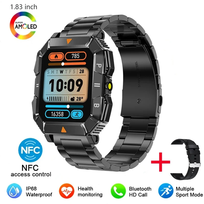 Silica Gel Waterproof Android Square Shaped Bluetooth Smartwatch