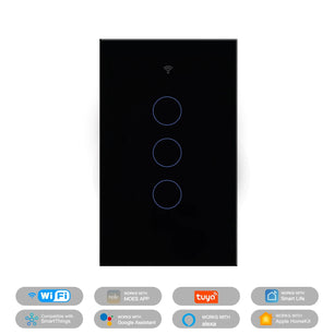 Moes Tuya WiFi Smart Light Glass Touch Panel Fireproof Switch