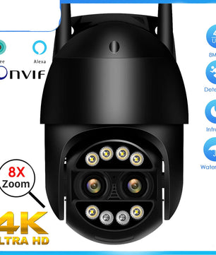 IP66 8MP 8X Zoom Dual Lens Surveillance Dome Camera