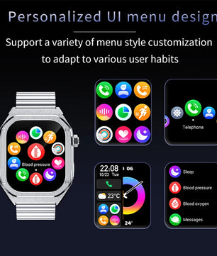 Silica Gel Waterproof Amoled Full Touch Screen Bluetooth Smartwatch