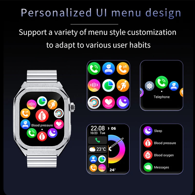 Silica Gel Waterproof Amoled Full Touch Screen Bluetooth Smartwatch