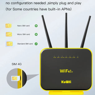 2.4GHz High Power 1200Mbps WIFI Wireless External 4G Router