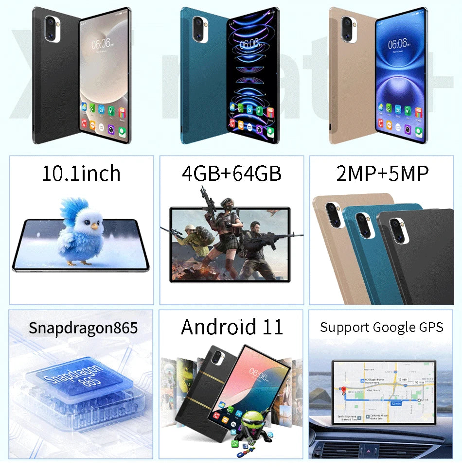 5000mAh 5MP 4GB RAM 64GB ROM Fast Charging 10.1 Inch Tablet