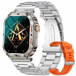 Silica Gel Waterproof Touch Screen Bluetooth Square Smartwatch