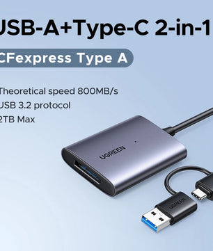 Ugreen Metal 800MB/s USB-C 2-in-1 Plug Single Slot Card Reader