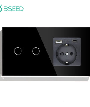 Bseed 16A Alloy 3 Gang Crystal Glass Panel Wall Light Touch Switch