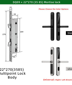 Aluminium Alloy Waterproof Bluetooth Reversible Handle Door Lock