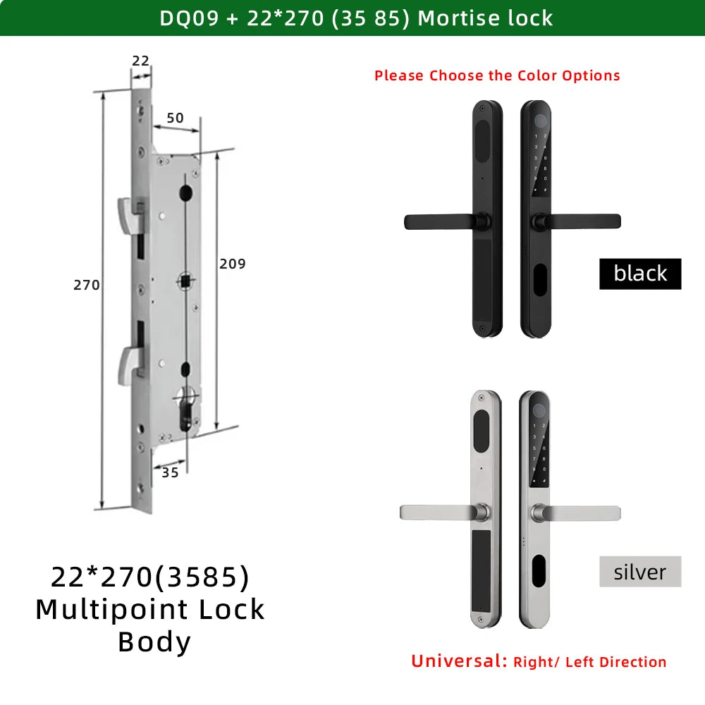 Aluminium Alloy Waterproof Bluetooth Reversible Handle Door Lock