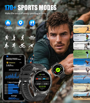 Fine Steel Waterproof Android Round Shaped Bluetooth Smartwatch