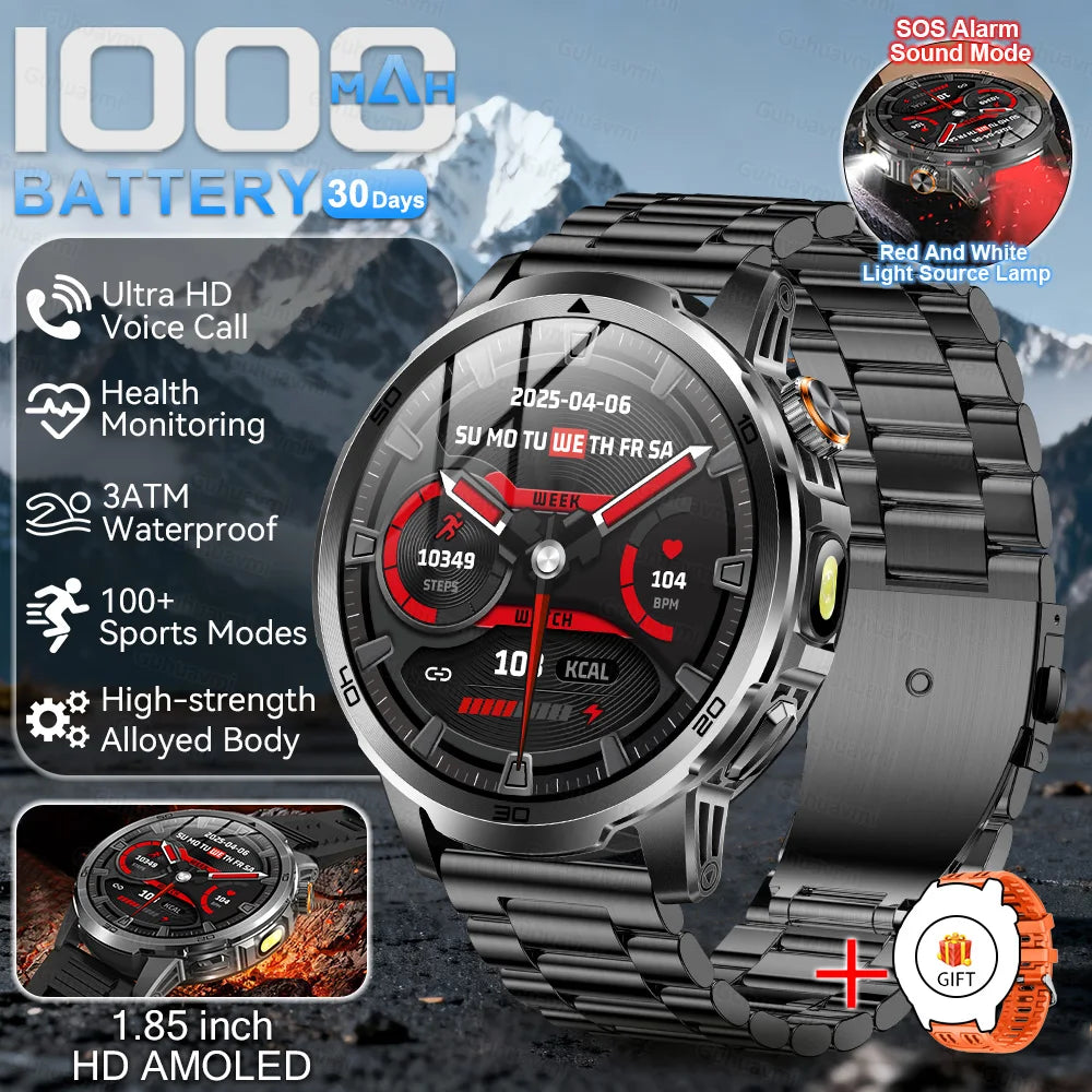 Steel Waterproof Android Round Shape On-Wrist Smartwatch