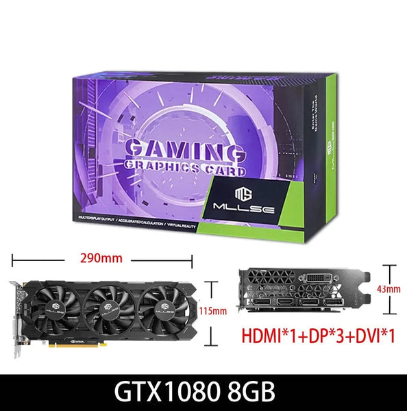 8GB GTX1080 Series GDDR5X Triplet Fans Graphics Card For PC