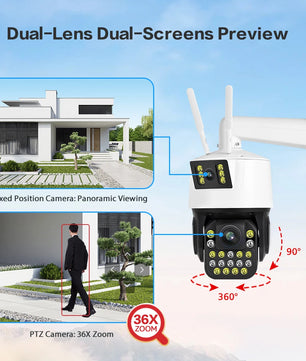 Boavision 6MP WIFI Dual Lens Auto Tracking Audio Dome Camera