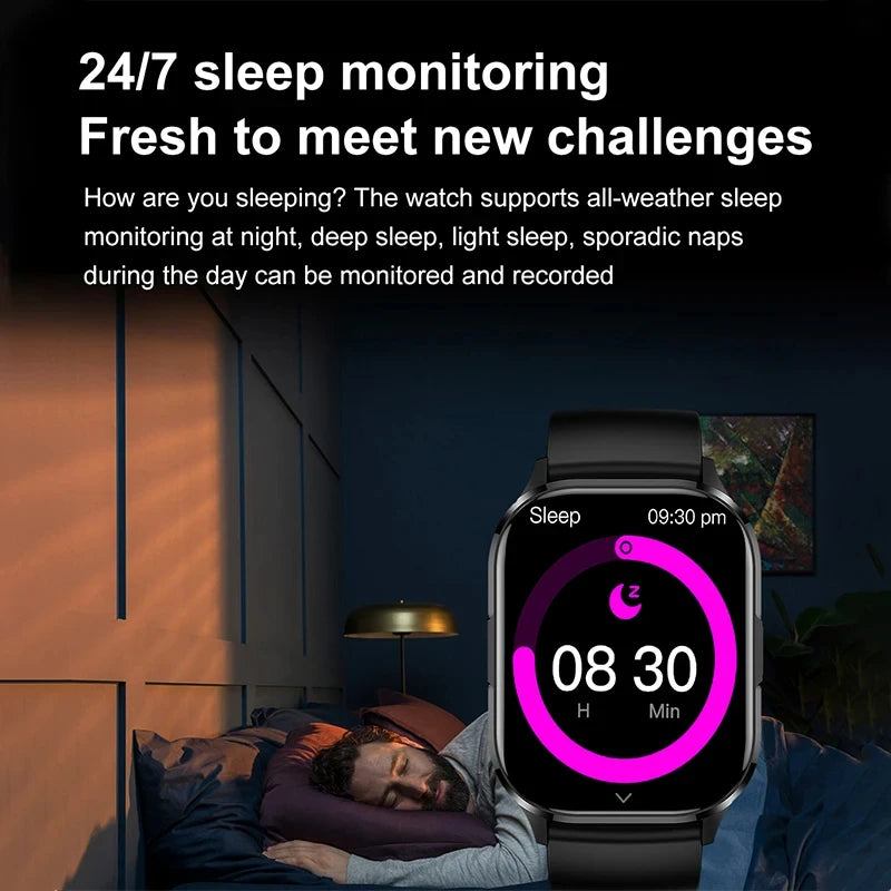 Silica Gel Waterproof Android Square Shaped Amoled Screen Smartwatch