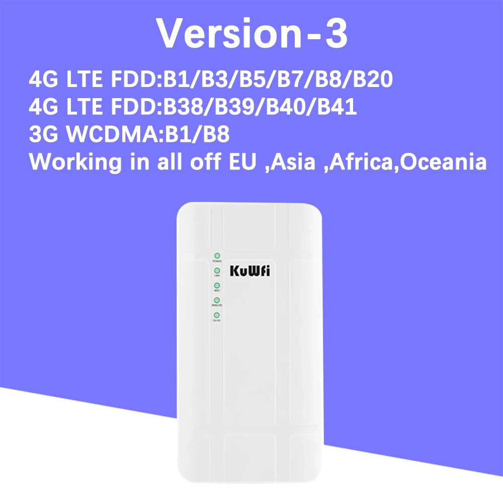 300Mbps WIFI Router Waterproof 4G Sim Adapter CAT4 for IP Camera