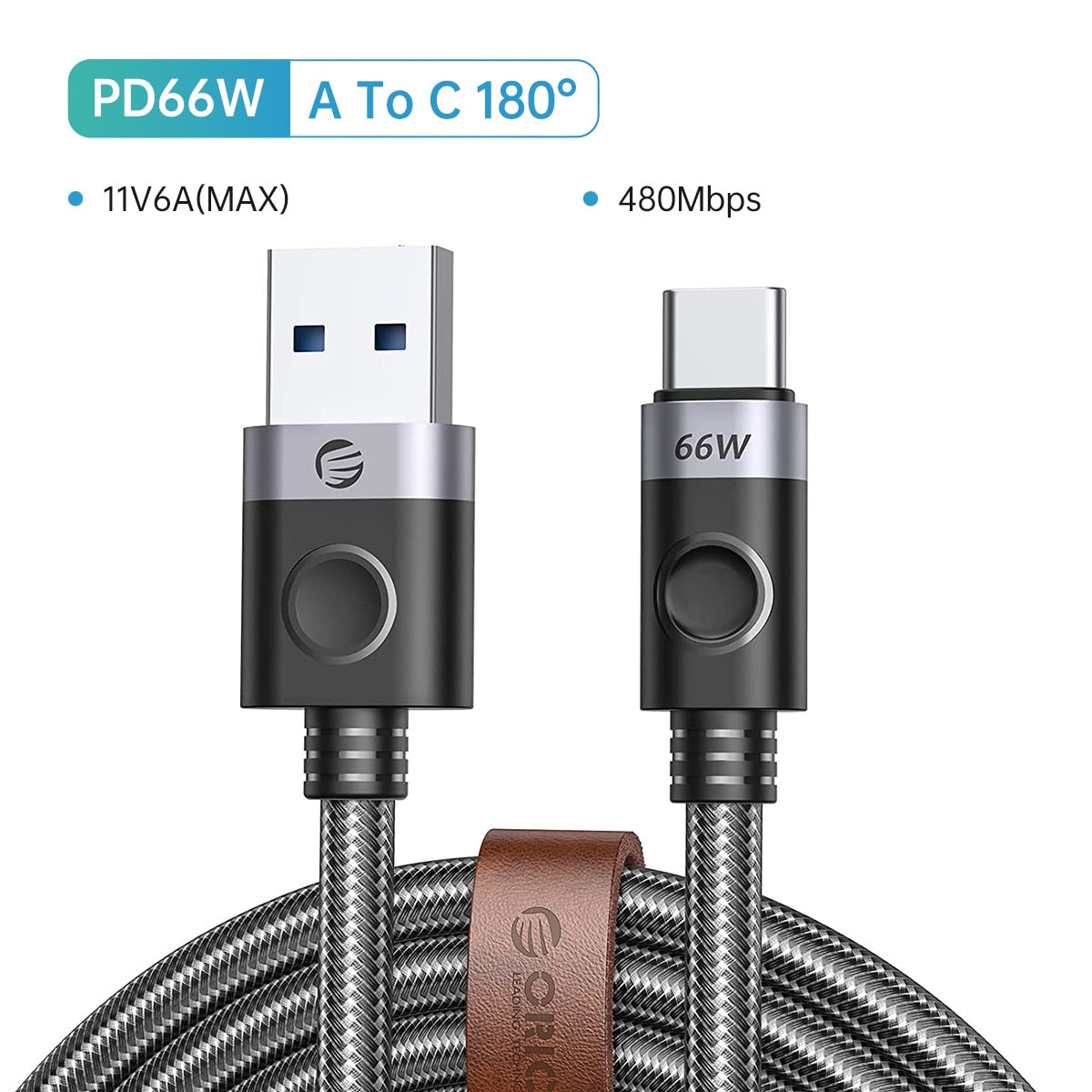 480Mbps USB Type-C Data High Speed Charging Cable For Mobile