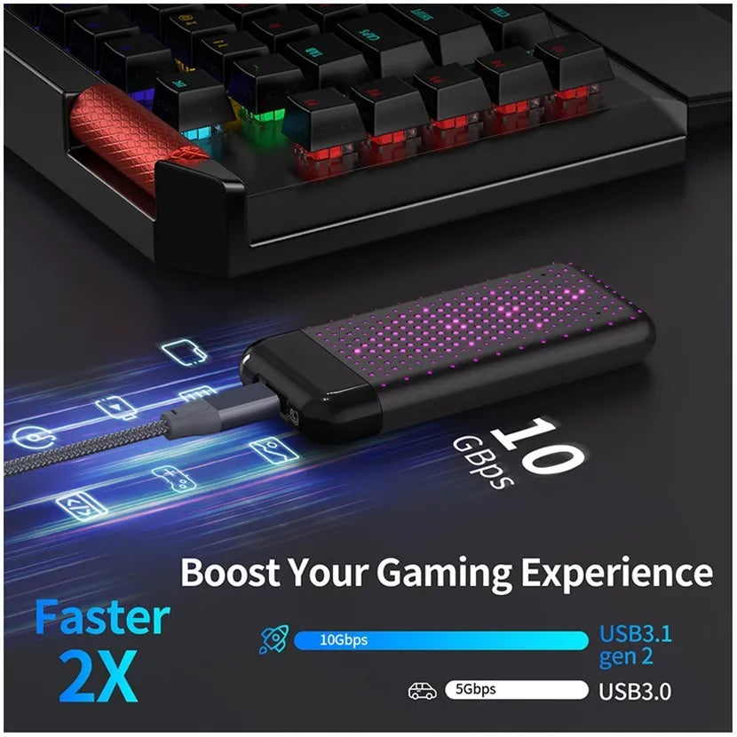 Plastic M.2 NVME USB 3.1 External Solid State Drive For Laptop