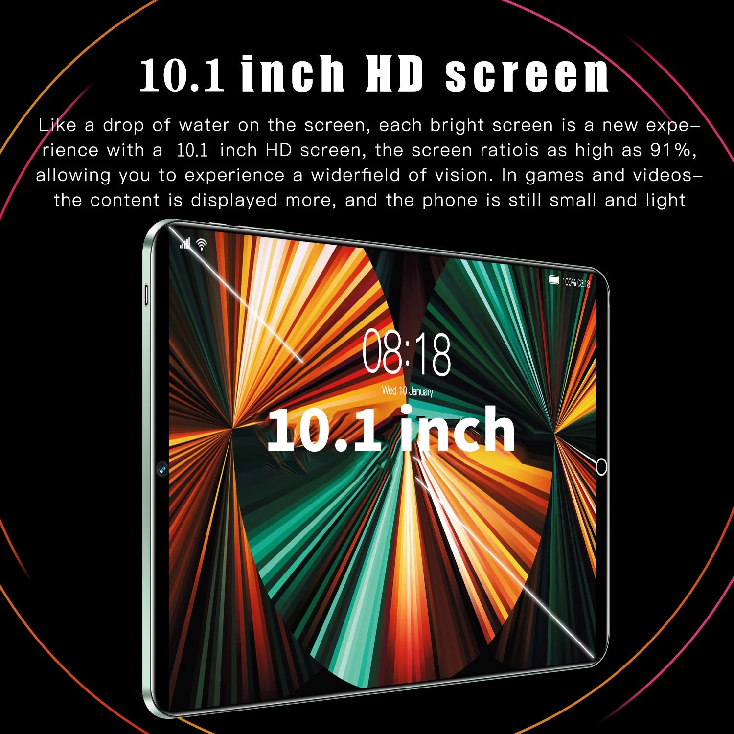 Sauenaneo 10.1-inch Android 8 Core 8GB RAM 512GB ROM Dual SIM Tablet