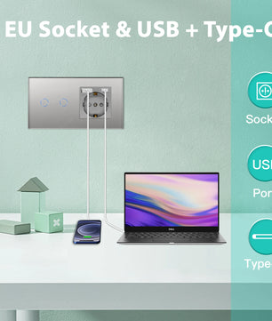 Bseed 16A Alloy 3 Gang Crystal Glass Panel Wall Light Touch Switch