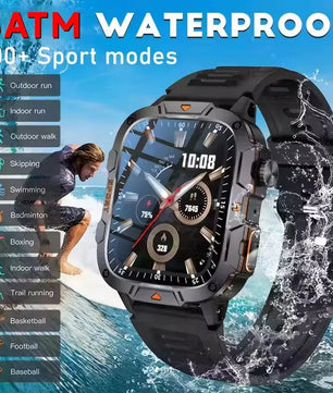 Fine Steel Waterproof Android Square Shaped Amoled Screen Smartwatch