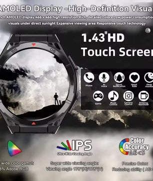 Waterproof AMOLED Display Android GPS Round Shape Smartwatch
