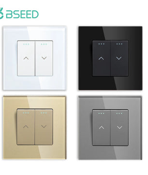 Bseed Glass Multi Gang Roller Shutter Wifi Push Button Switch