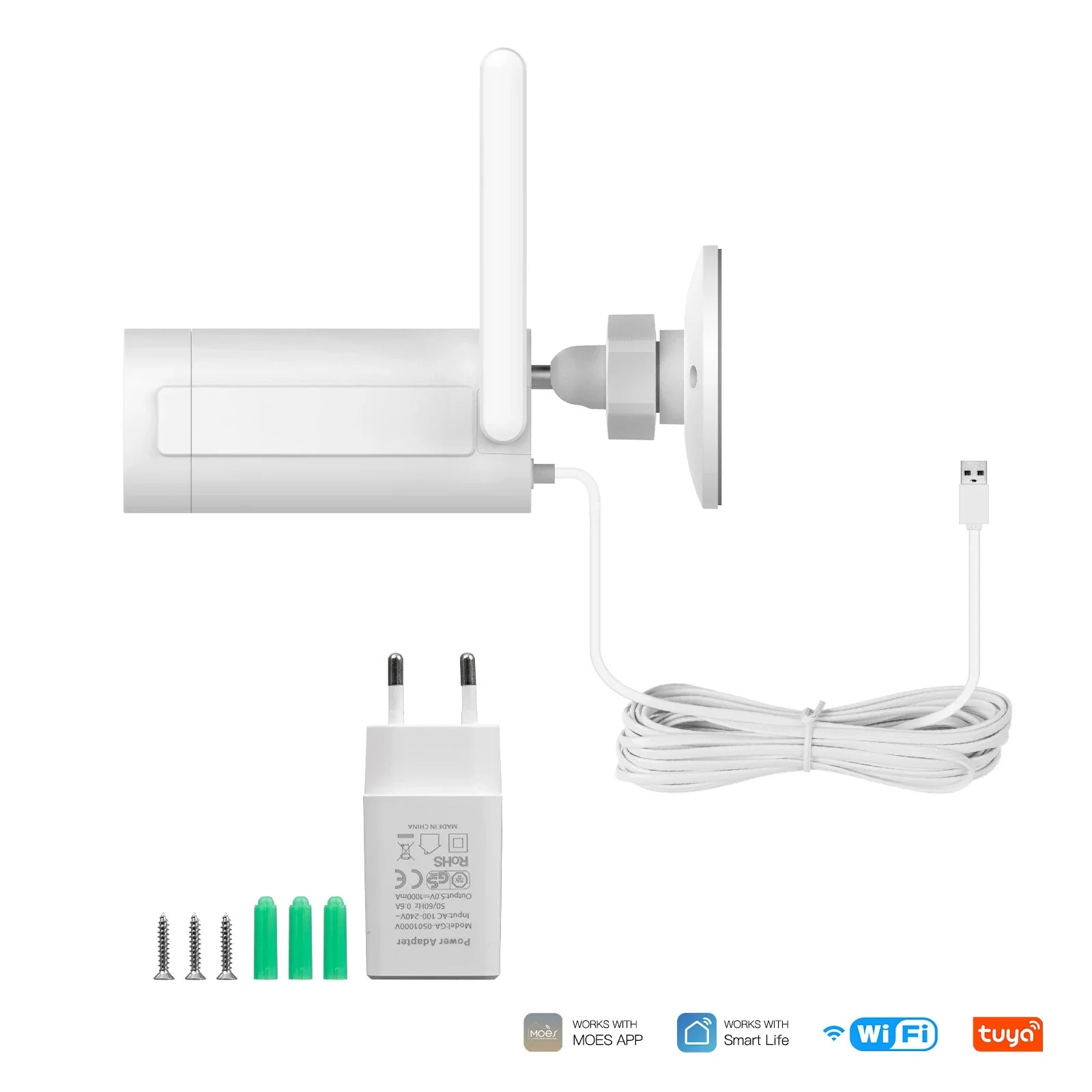 Moes 3MP Plastic WiFi Smart Outdoor Sound Motion Detection Camera