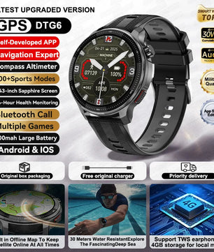Silica Gel Android Round Shape Waterproof On-Wrist Smartwatch