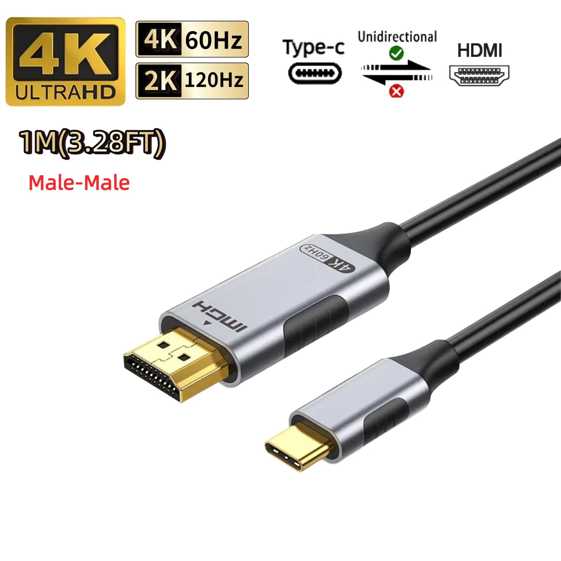 Aluminium 6mm HDMI-Compatible 1.4 Cable For MacBook
