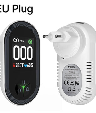 Moes Plastic Temperature Humidity Sensor Carbon Monoxide Detector