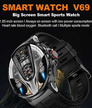 Silica Gel Waterproof Bluetooth Fitness Tracker Round Smartwatch