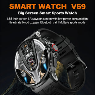 Silica Gel Waterproof Bluetooth Fitness Tracker Round Smartwatch