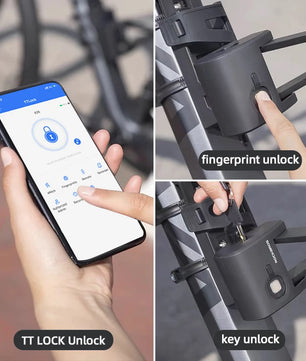 Stainless Steel Fingerprint Bluetooth Folding Bike Waterproof Lock