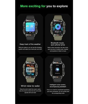 Silica Gel Waterproof Android Square Shaped Bluetooth Smartwatch