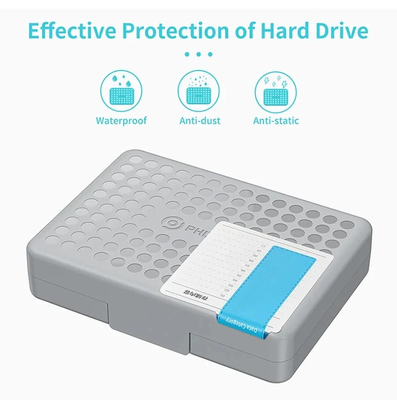 3.5 Inch HDD SSD External Case Hard Drive Storage Box For PC