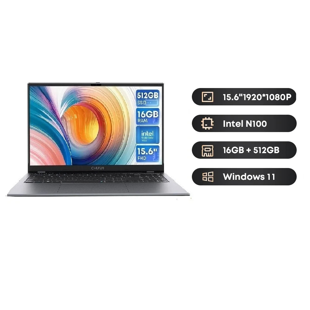 16GB 512GB GemiBook Plus Intel N100 15.6 Inch Screen Laptop